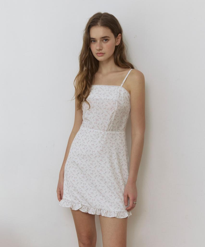Adowl Lovey Vintage Pattern Mini Dress - Ivory