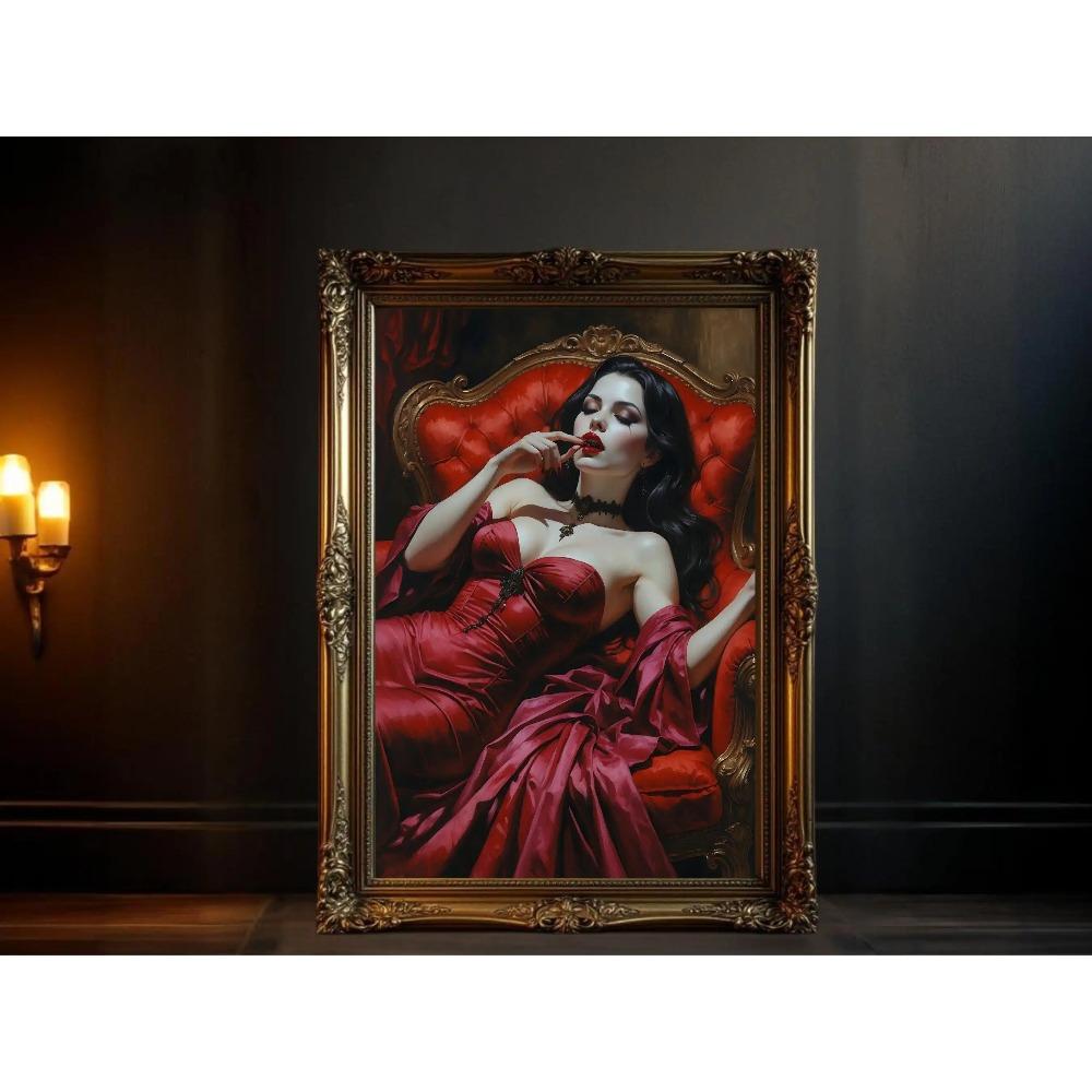 Dark Fantasy Romantic Gothic Vampire Queen Horror Blood Poster Print Wall Art Pictures Canvas Painting Living Room Home Decor