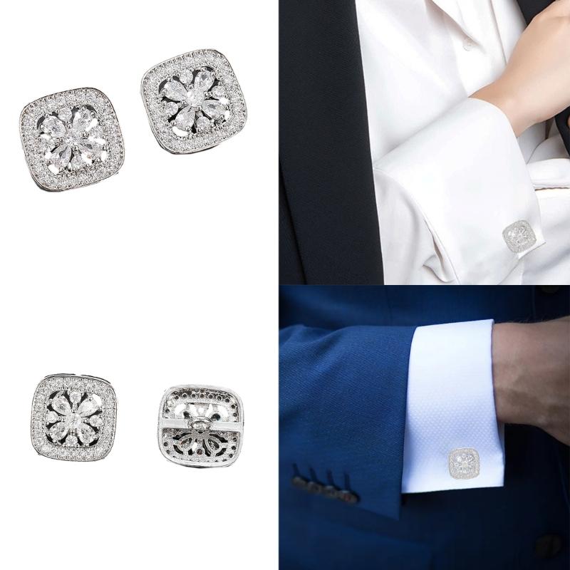 1pair Mini Square Metal Buttons DIY & Crafts Clothing Glitter Rhinestones Buttons for Needlework Sewing Accessories