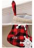 Plaid Christmas Stocking with Embroidery - Children's Gift Bag & Festive Decoration