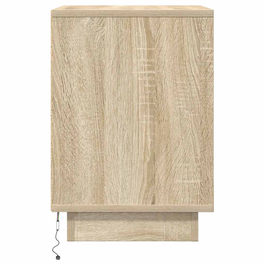 Nightstand with LED Lights Sonoma Oak 38 x 34 x 50 cm