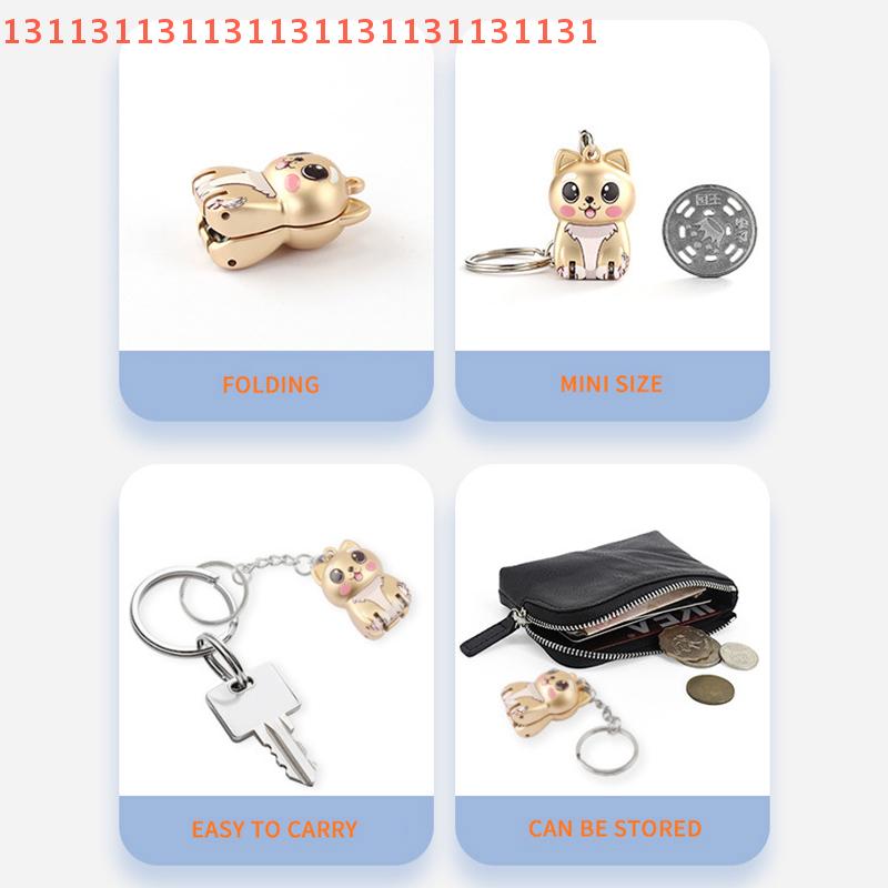 Portable Fingernail & Toenail Clippers 3D Dog Keychain Foldable Nail Cutter Stainless Steel Rotary Manicure Trimmer