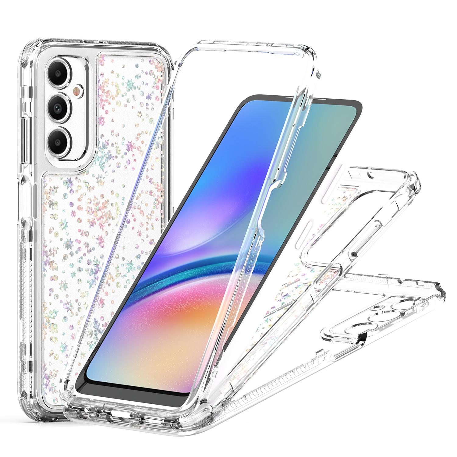 

For Samsung Galaxy A05s 4G Case Precise Cutouts Acrylic TPU Clear Phone Cover with Laser-printed Film Snowflakes