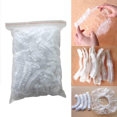 100Pcs Hotel Home Elastic Disposable Waterproof Clear Bath Women Shower Cap
