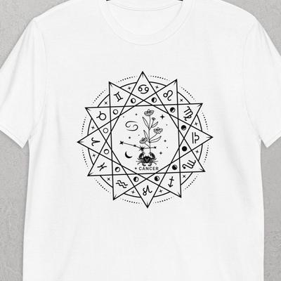 Cancer Zodiac T-shirt, Astrology Cancer Shirt, Astrological Sign Cancer Horoscope Shirt, Horoscope Symbols T-shirt, Cancer Birthday Gift