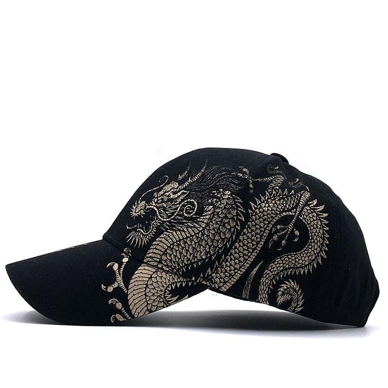 New Unisex Golden Dragon Printing Snapback Baseball Caps Spring and Autumn Outdoor Adjustable Casual Hats Sunscreen Hat