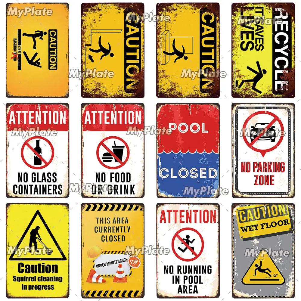 ATTENTION Sign Vintage Metal Sign Tin Sign Vintage  Decoration Plaque Home Wall Decor Bar Sign Home Decor Poster Custom