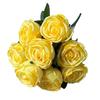 9 Heads Rose Artificial Flowers Multicolor Green Leaves Simulation Flower Rose Silk Petals Scene Landscaping Faux Rose Flower