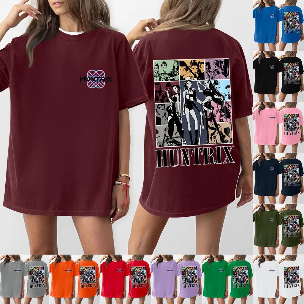 Women's Round Neck Printed Short-sleeved T-shirt Top