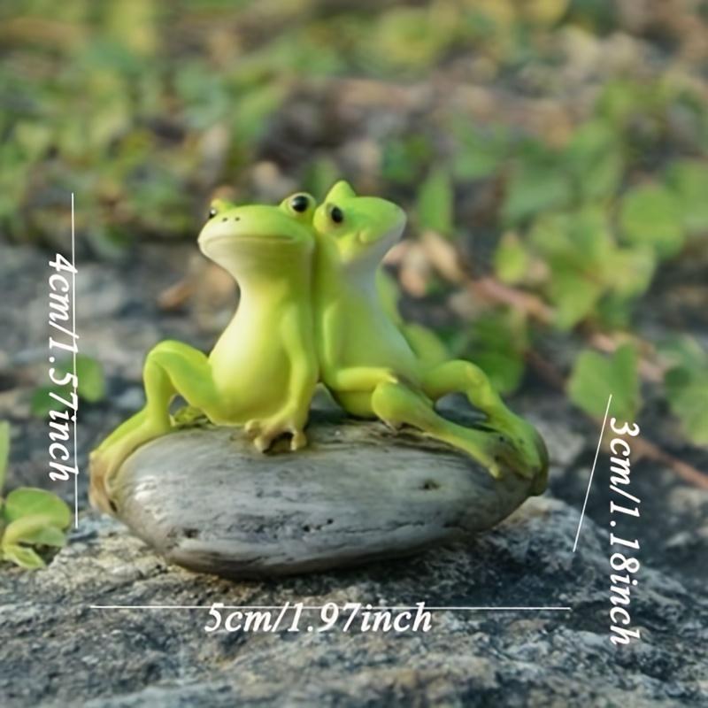 1 szt. Urocza Żaba z Żywicy Ozdoba Ogrodowa Symulowane Zwierzę Dekoracja do Kwiatów Bonsai Parapetu Mikro Krajobrazowy Wyświetlacz