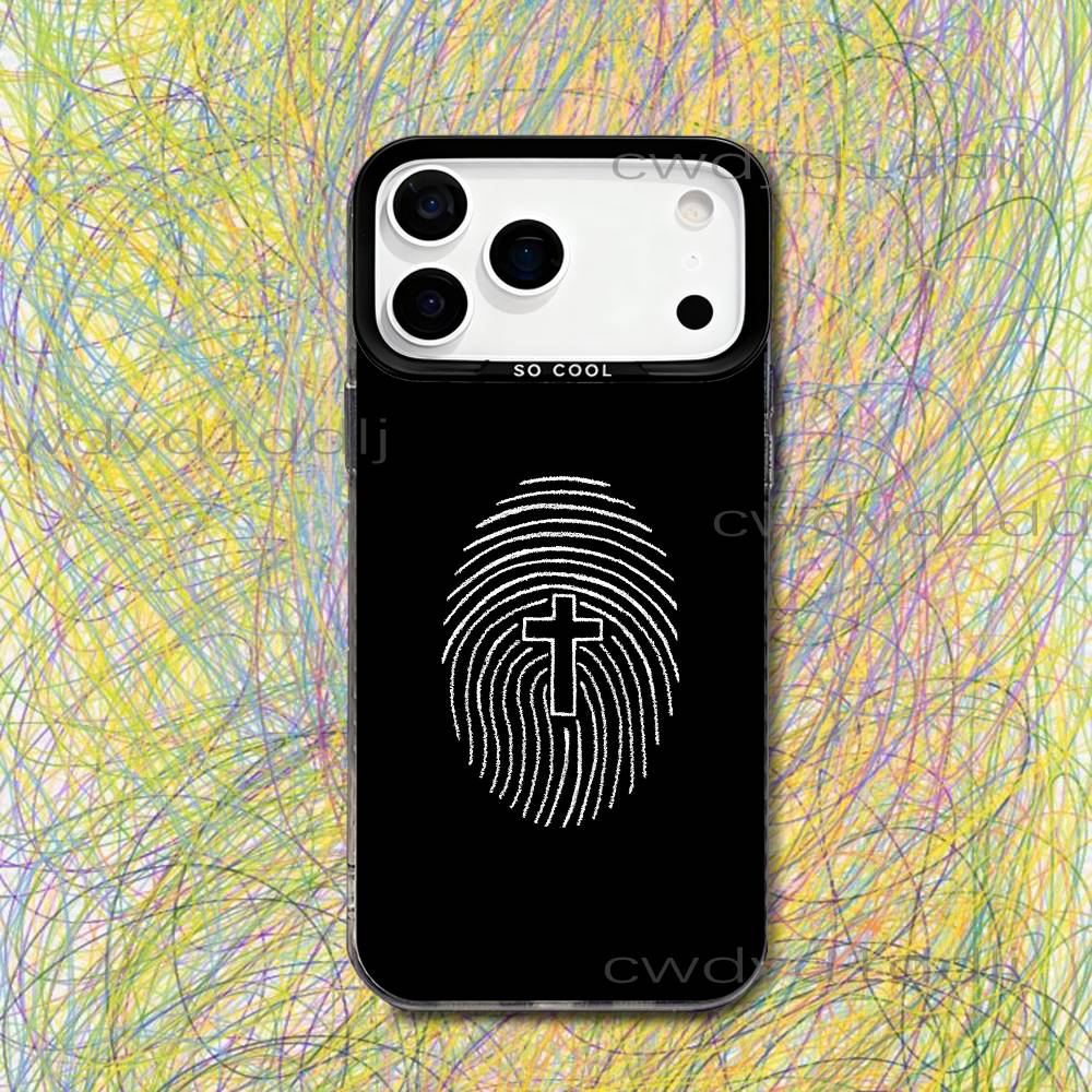 Christian Jesus Bible Quote Faith For iPhone 17,16,15,14,13,12,X,8,Pro,Max,Plus,SE4,Air,Mini Black IMD Matte Case