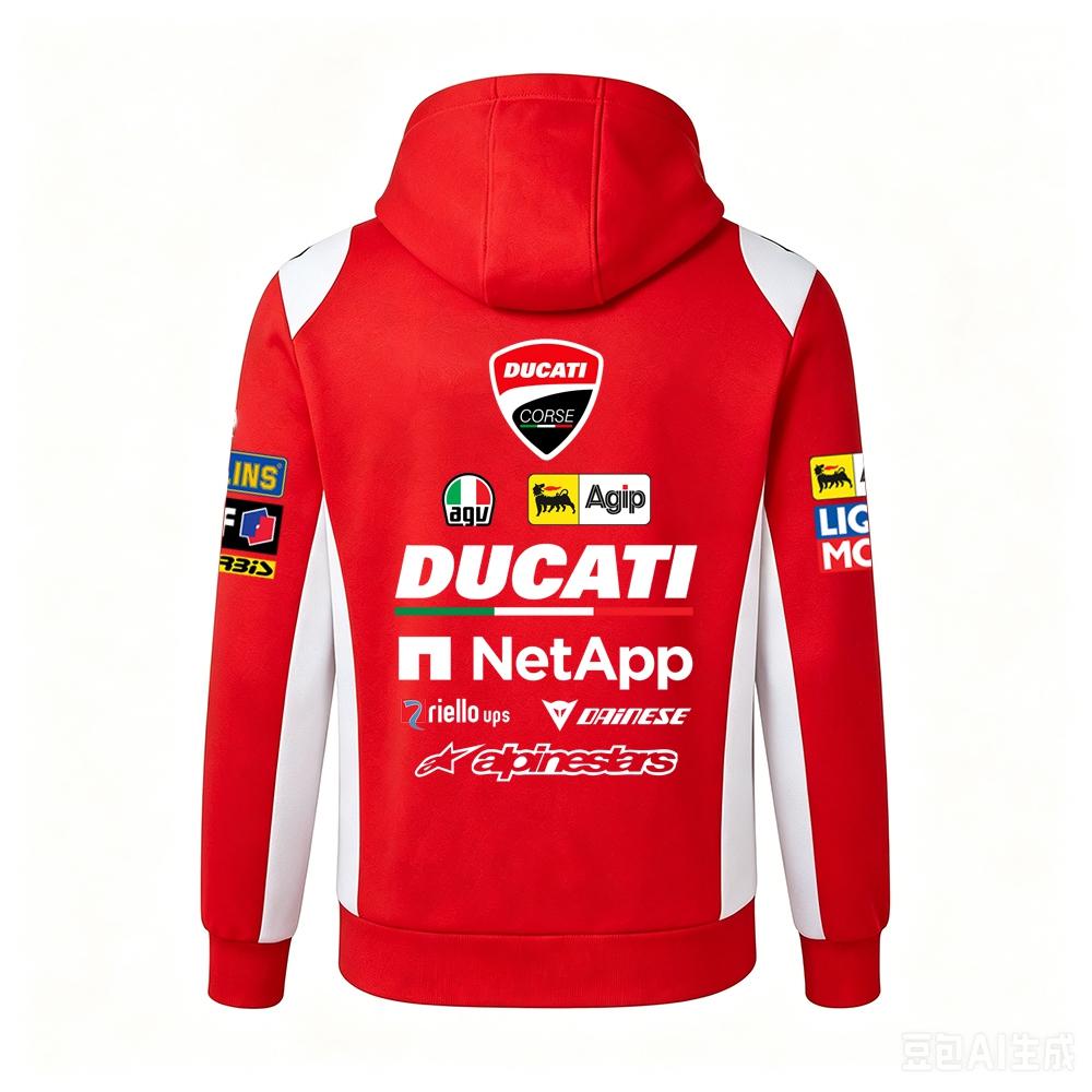 Herren Ducati Corse MotoGP Racing Hoodie Pullover Sweatshirt Lässig Motorrad Sport Kapuzenoberteil