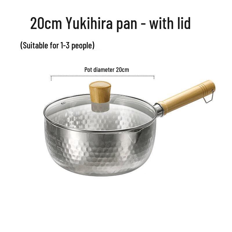 Stainless Steel Yukihira Saucepan with Wooden Handle and Lid