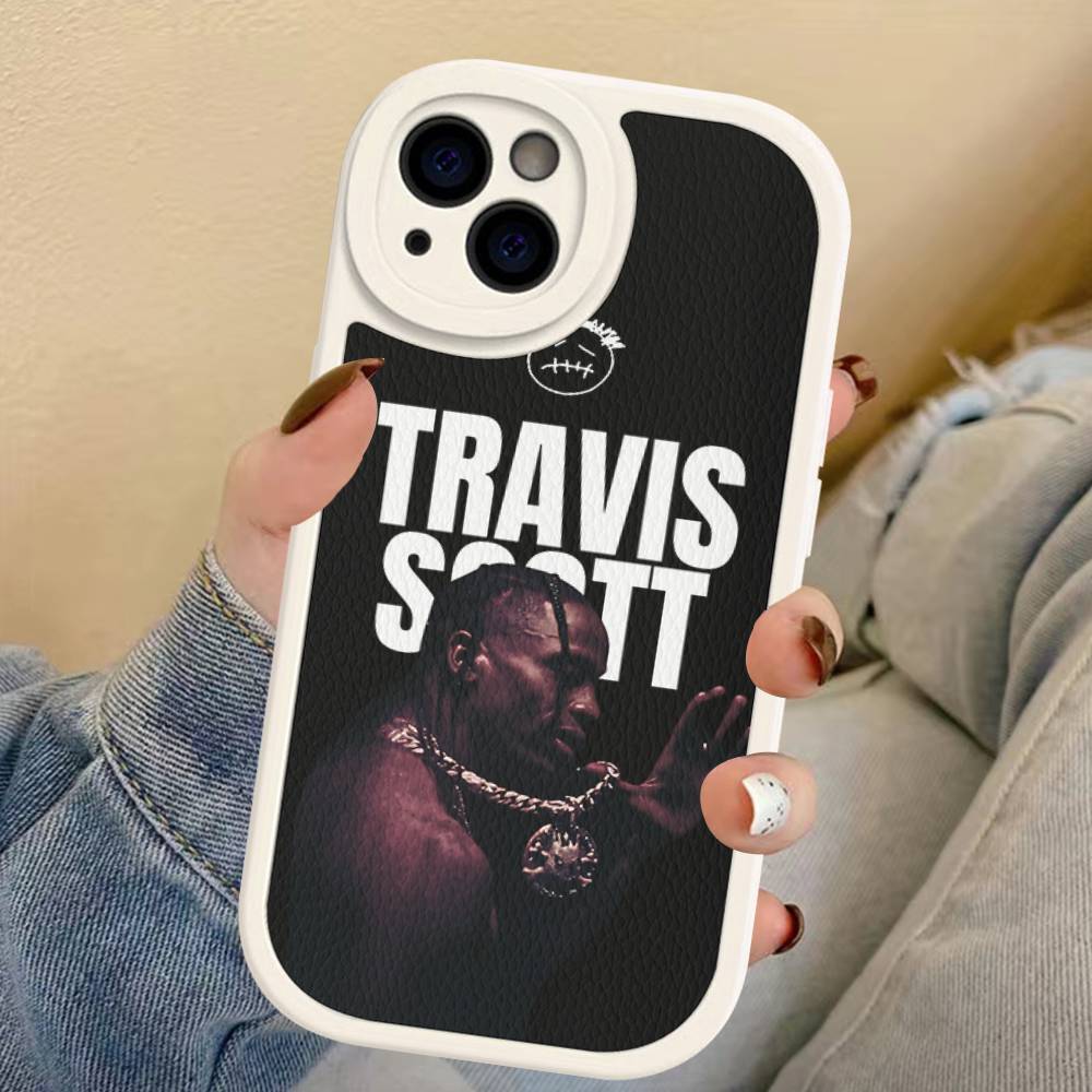 

T-Travis S-ScottS Singer Phone Case For IPhone 16 15 14 13 12 11 Pro Max Plus 16E Soft Leather Cover iphone XR