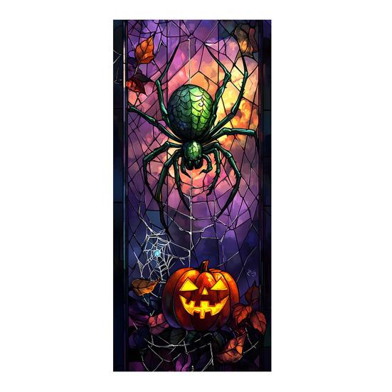 Halloween Window Cling Waterproof PVC Skull Spider Pumpkin Witch Grim Reaper Static Glass Sticker Home Office Party Decoration Decal