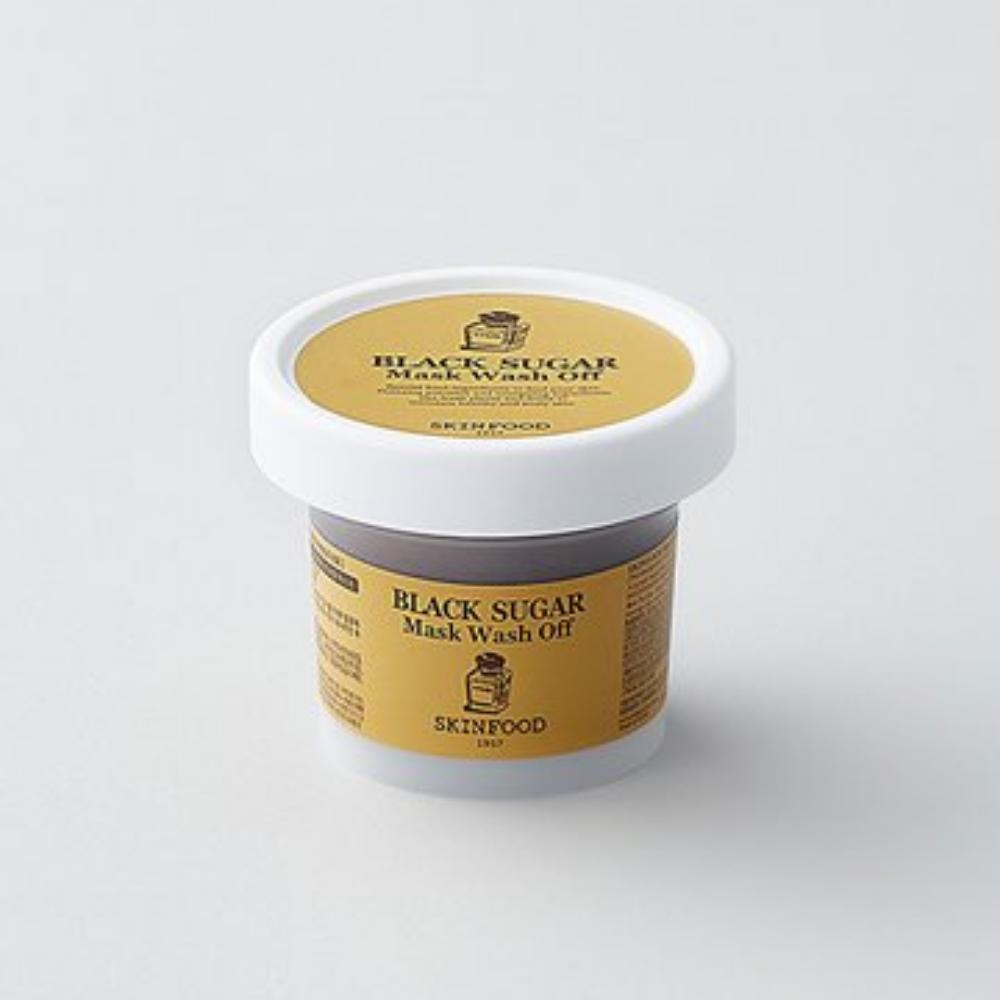 SKINFOOD Black Sugar Mask Wash Off 120g, Exfoliating & Smoothing Face Scrub, K-Beauty
