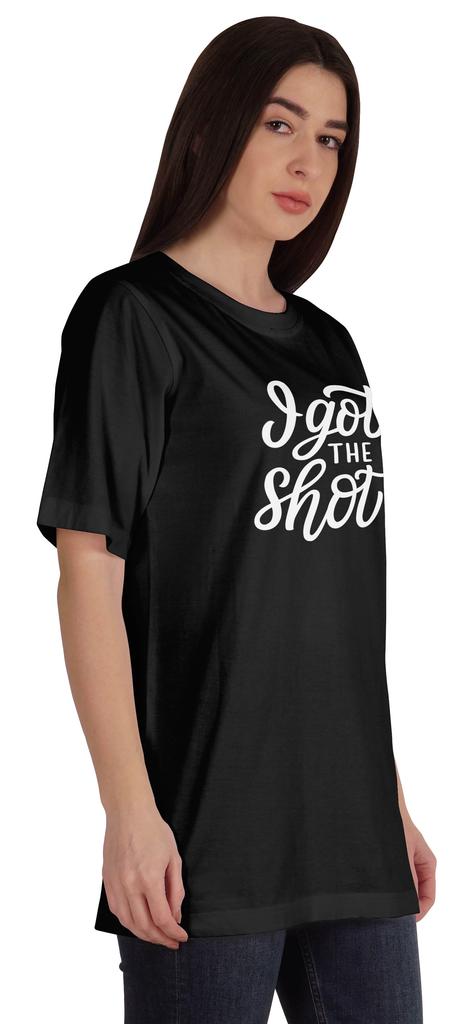 Inkmeso I Got The Shot Funny Pro-Vaccine Crew Neck T-shirt For Womens