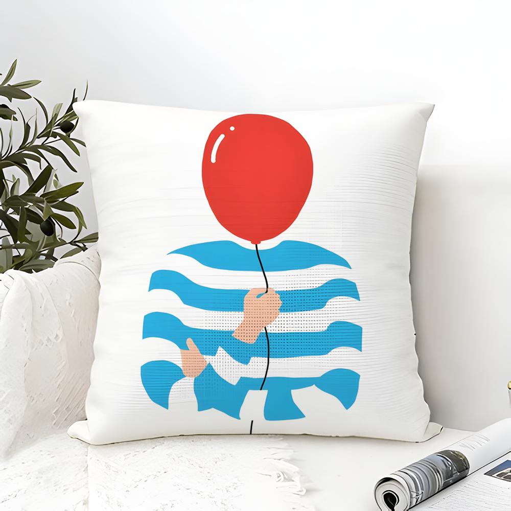 Funny Quirky Musical Instrument Patterns Pillow Case Cotton Linen Fabric Square Zipper Pillowcase Home Decorative Living Room