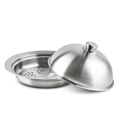 Doveja Steamer for Frying Pans, 20-26cm, 18-8 Stainless Steel, High Dome, Thick Material, Easy Steaming On Frying Pan, Popular with Major Restaurants
