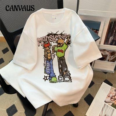 Haut d'été à manches courtes et col ras du cou pour femme, imprimé décontracté, design tendance