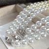 10Mm Retro High Quality Artificial Crystal Mixed Color Gradual Change Gold Pearl Necklace Collarbone Chain