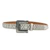 New Trendy PU Leather Belt with Rhinestone Square Buckle - Y2K Western Style