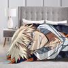 Katsuki Bakugo Anime  Blanket  Warm Soft Funny Plush Bedding Throws For Home Decor Travel Office Flannel Bedspread Bed Cover