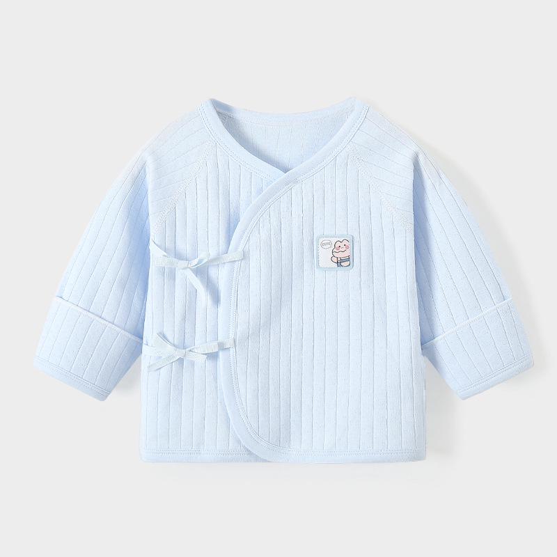 

Newborn Pure Cotton Half-Sleeve Shirt with Longer Back, Anti-Stain Design, Cute Frog Logo, Easy-to-Identify, All-Season Wear 52cm (2-3.5kg, 46-52cm)
