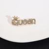 Cute Rhinestone Queen Brooches for Women Crown Letters CZ Crystal Party Label Pins Trendy Buckle Jewelry Gifts