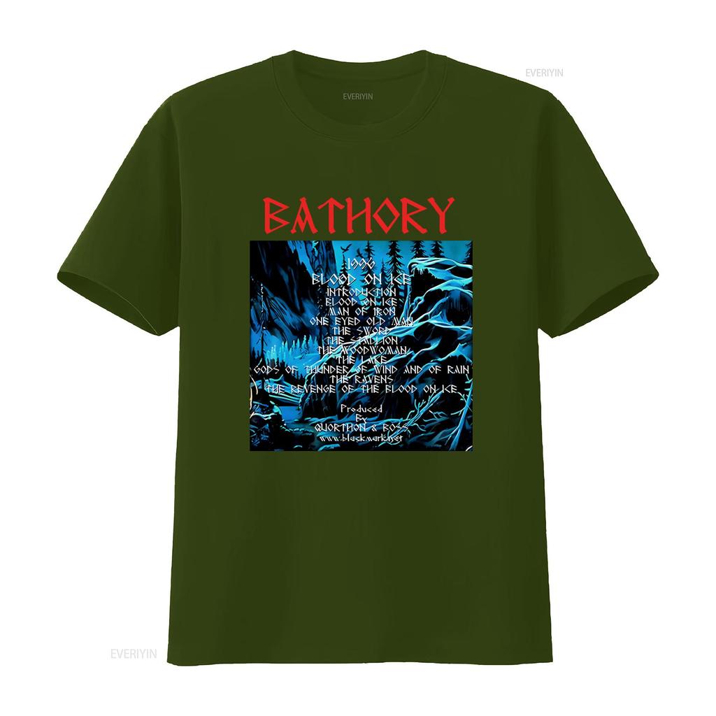 Bathory Blood On Ice Double Sided T Shirt Sizes S 3X Band Merch Rock Music vintage Washed Soft Unisex designer clothes Casual