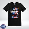 Patriotic Baseball Player American Flag Graphic T-Shirt