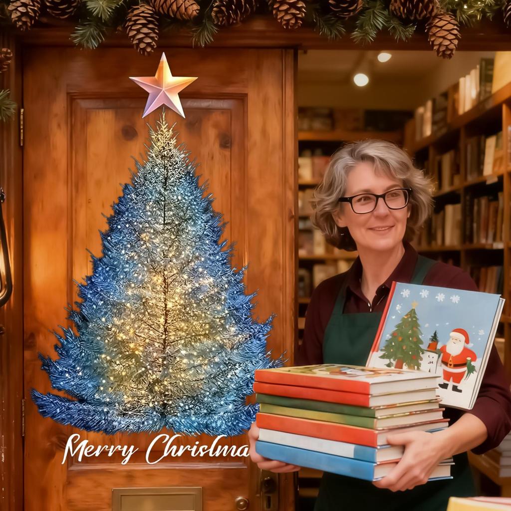 Christmas Decorative Glass Sticker Holiday Party Atmosphere Scene Layout Star Christmas Tree Window Sticker Electrostatic Window