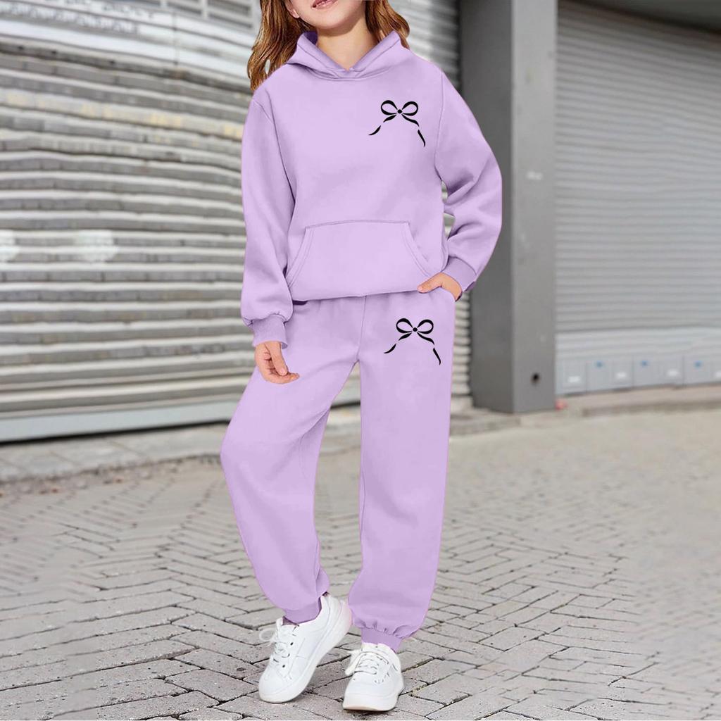 Boys Girls Sweatsuit Clothing Hooded Sweatshirt Jogging Sweatpants Tracksuits Set Fashion Outfit