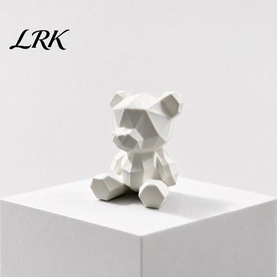 Unique DIY Art Project Polygon Bear Statue, Hand-Paint 3D Printed Ornament, Poly Geometric Fine Texture Craft Ornament Nordic Style Sculpture,