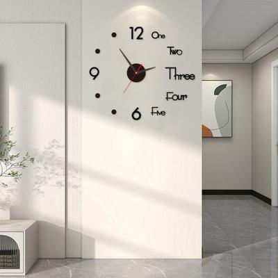 Rahmenlose Acryl 3D Wanduhr Modern Geräuschlos DIY Heim Büro Schlafzimmer Wohnzimmer Innen Digital Analog Uhr Dekoration
