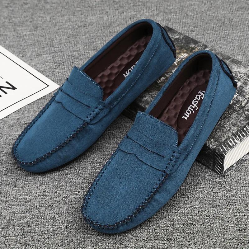 Mode Wildleder Männer Casual Schuhe Atmungsaktive Komfort Slip-on Herren Fahren Schuhe Luxus Marke Männer Müßiggänger Herren Faule Schuhe mokassins