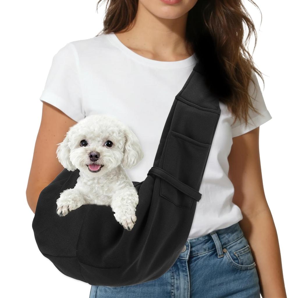 Dog Cat Sling Carrier for Small Pets Up to 16.5Lbs Breathable Mesh Buckle Cross Body Shoulder Bag for Outdoor Travel Camping