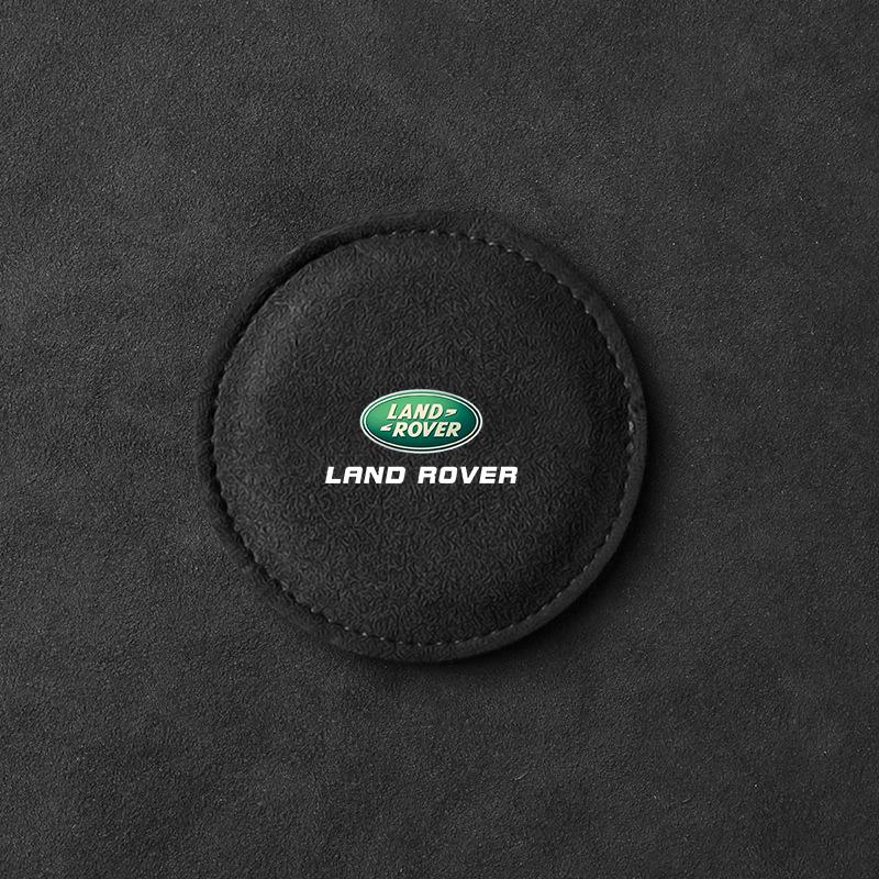 Auto Getränkehalter Pad PU Leder Schlitz Rutschfeste Untersetzermatte Emblem für Land Rover Range Rover Defender Freelander Discovery 1 2 3 Evoque Rover L322 L405