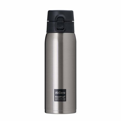 GoodPlus+ Vacuum Insulated Stainless Steel Mug, Air Zero, 500ml, Clear Stainless Steel [Keeps drinks hot or cold] [Lightweight & Compact Design] [One-