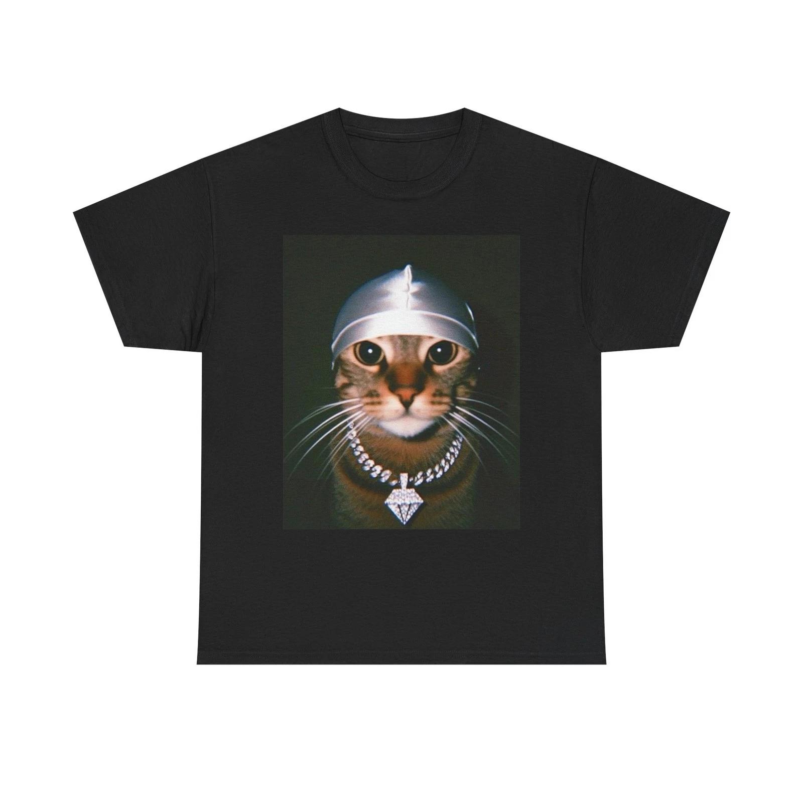 Thug Cat Funny Graphic T Shirt Unisex Heavy Cotton Tee 2XL
