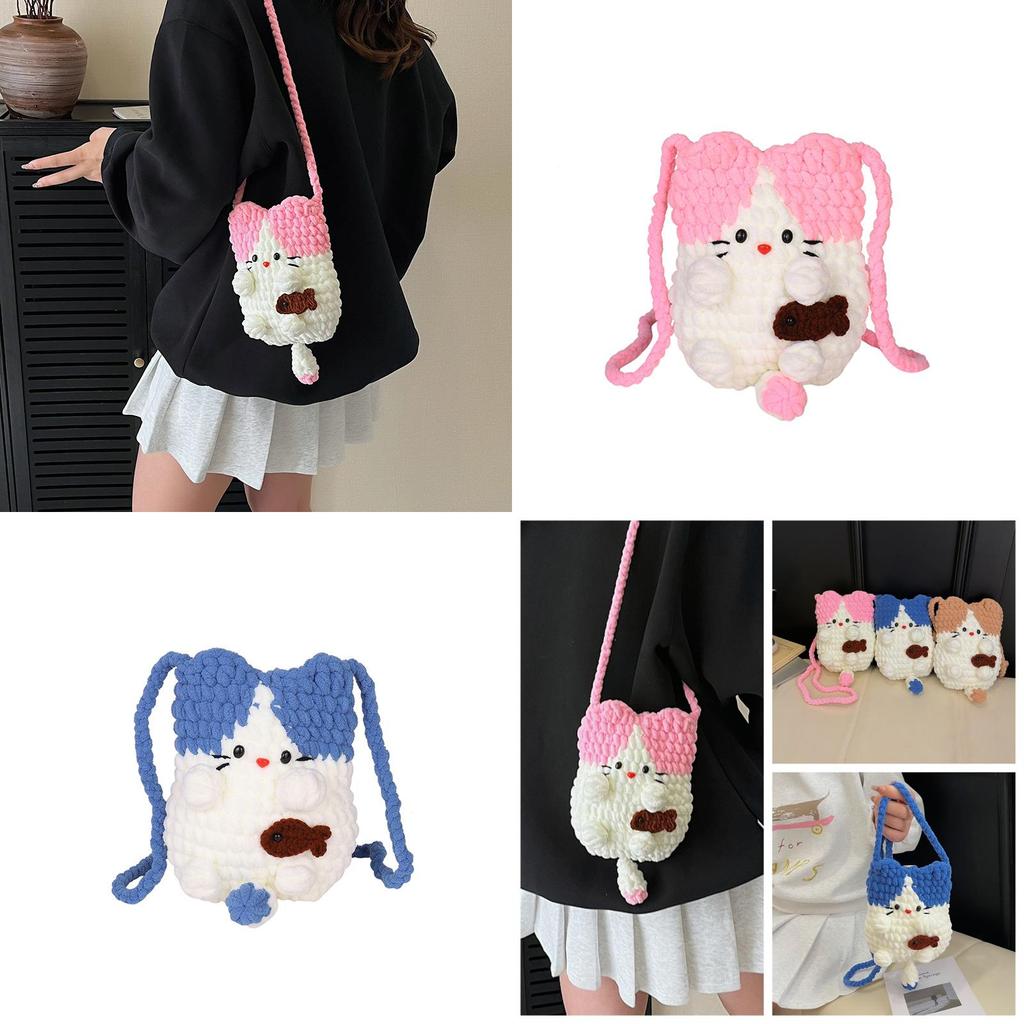 Sweet Girl Wool Weaving Phone Purse With Lightweight Breathability For School And Outings