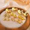 Minimalist Fashion Stainless Steel Heart Shape Stud Earrings For Women Gold Color Heart-Shaped Earring Fashion Jewelry Giftss