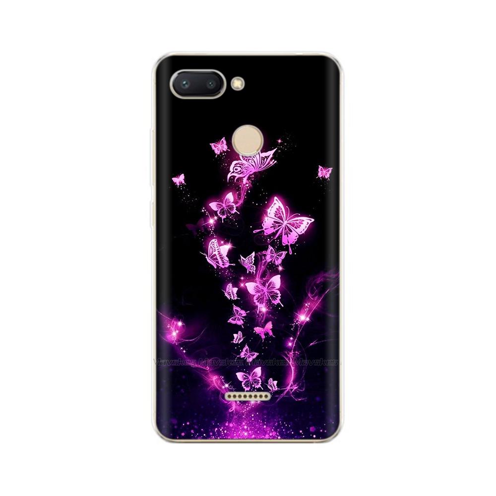 For Redmi 6 Phone Cover Transparent Silicone TPU Protective Cats Flower Print Covers Case For Xiaomi Redmi 6 6A Redmi6 Funda