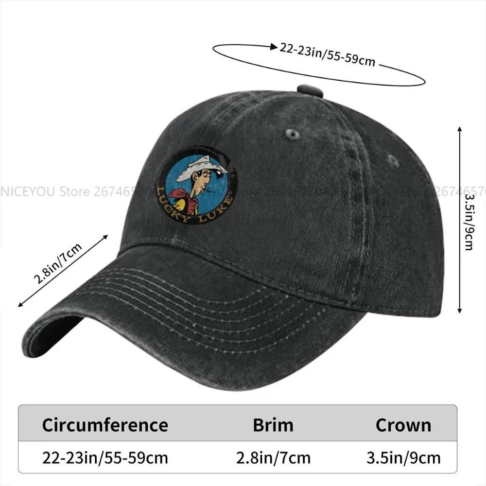 Cowboy in Circle Layered Baseball Cap Men Hats Women Visor Protection Snapback Lucky Luke Cartoon Comic Caps