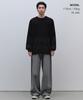 MUSINSA STANDARD Textured Stripe Crew Neck Knit [Black]
