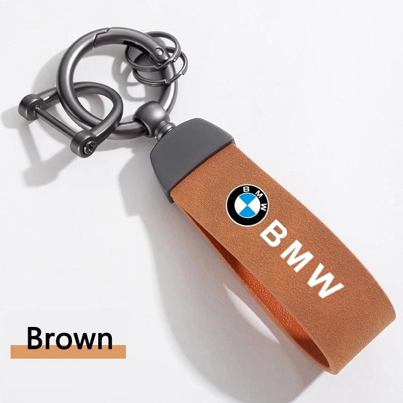 BAGJ1 Hot 2025 Matel Napped Leather Car Key Chain Fine Emblem Key Ring For BMW X1 X2 X3 X5 X4 X6 X7 G30 G20 G32 G11 G12 F40 F30 F20 F1