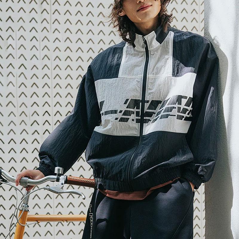 Li-Ning Sports Trend Series Contrast Letter Print Loose Jacket Men Jacket Black AJDT405-1