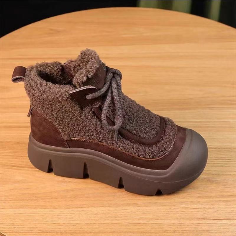 New Cotton Shoes Women's Winter Velvet Thickened Warm Cotton Boots Soft Sole Light Breathable Snow Cotton Women