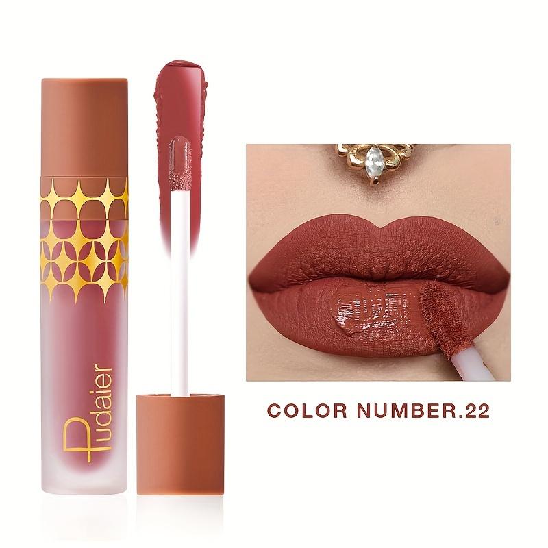 

24 цвета высокопигментированная матовая глазурь для губ - стойкая, устойчивая к размазыванию жидкая помада красно-коричневых тонов для вечернего макияжа губ 22#