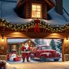 2D Plane, 1 2D Banner, Santa Claus and Red Pickup Truck Garage Banner, Snowman and Gift Design